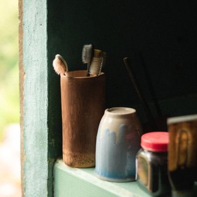 Bamboo Toothbrush Holder