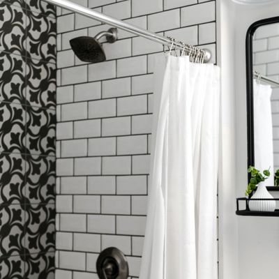 Waterproof White Shower Curtain
